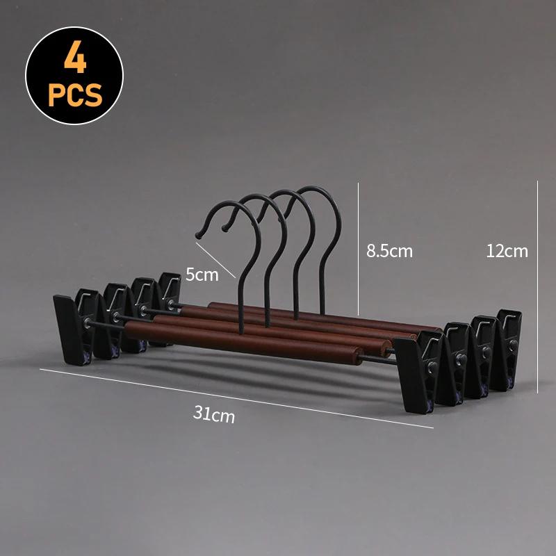 Wooden Coat Pants Hanger Luxury Durable Metal Wood Suit Hanger with 360° Swivel Hook Household Wardrobe Clothes Organizer