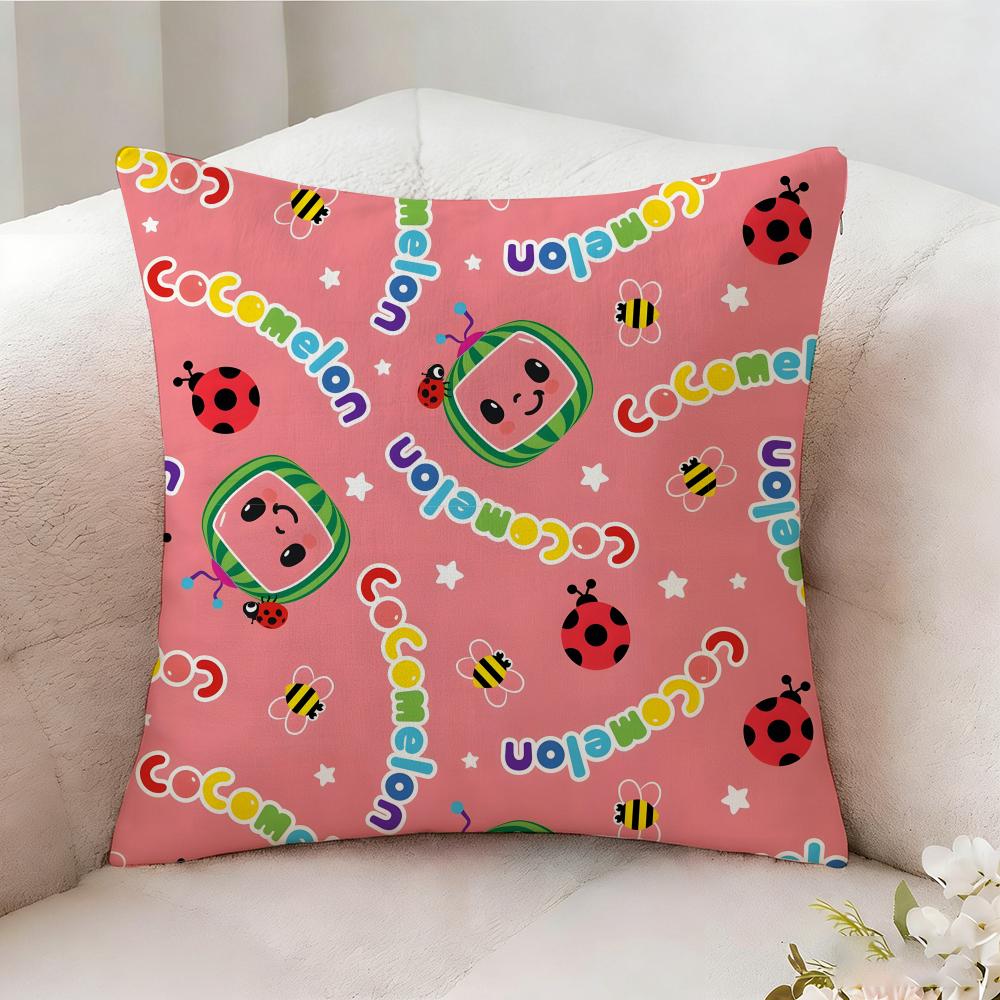 C-cocomelon Cartoon Pillow Case Pillowcase, Double-sided Printed, Sofa Cushion, Bedroom Headboard Pillow
