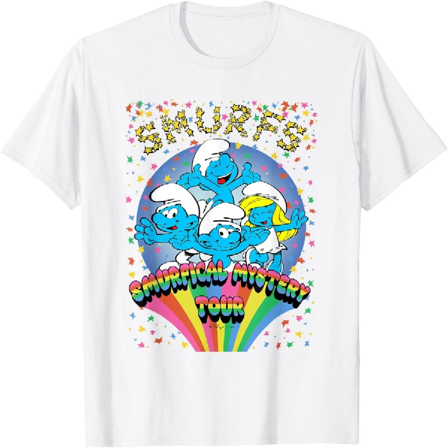 The Smurfs Smurfical Mystery Tour Cartoon Music T-Shirt XXXXXL белый