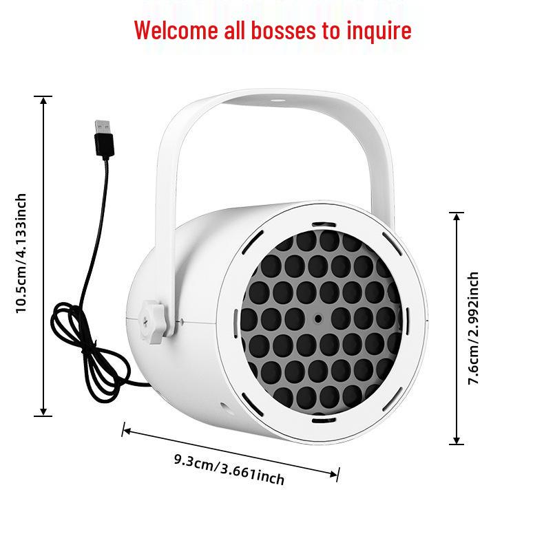 LED Snowflake Projector Lamp with Rotating USB Film Patterns - Christmas Atmosphere Decoration Light