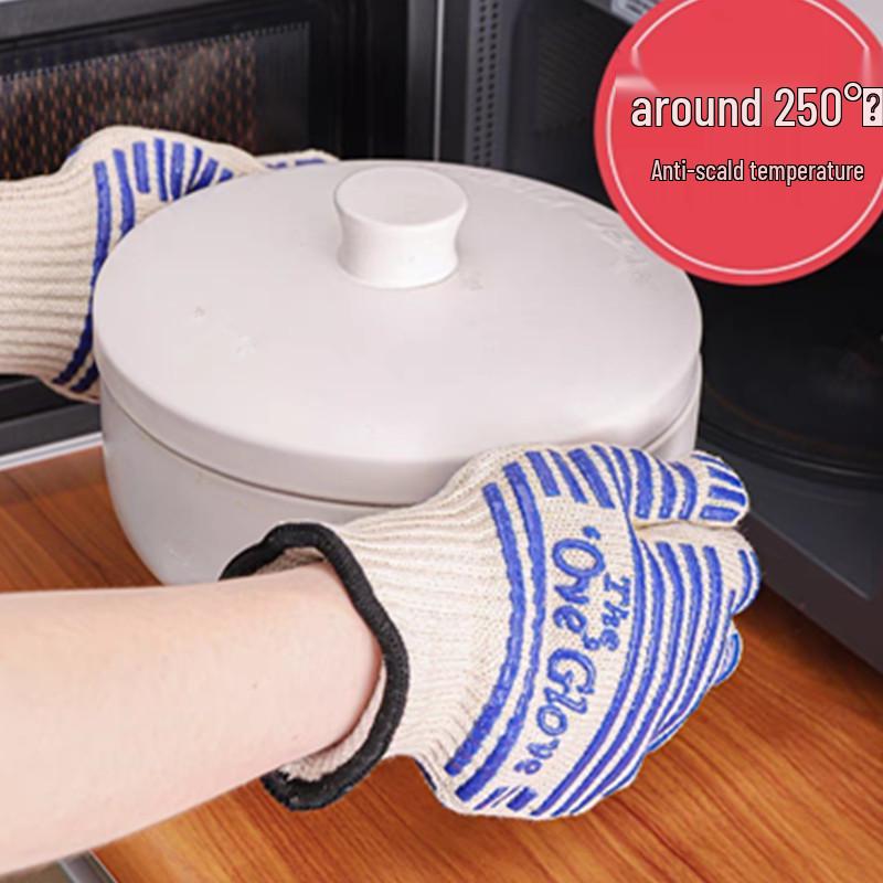 Hitzebeständige Silikon-Ofenhandschuhe, Lebensmittelqualität, 800°F (ca. 425°C) Isolierung, Verbrühschutz-Backhandschuhe