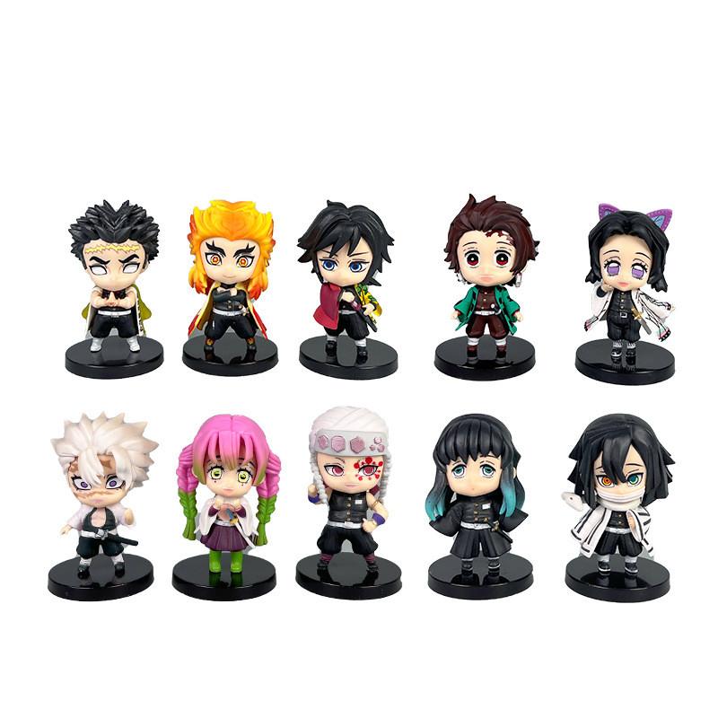 Demon Slayer Pvc Q Version Figurine Set With Collectible Character Dolls For Anime Fans