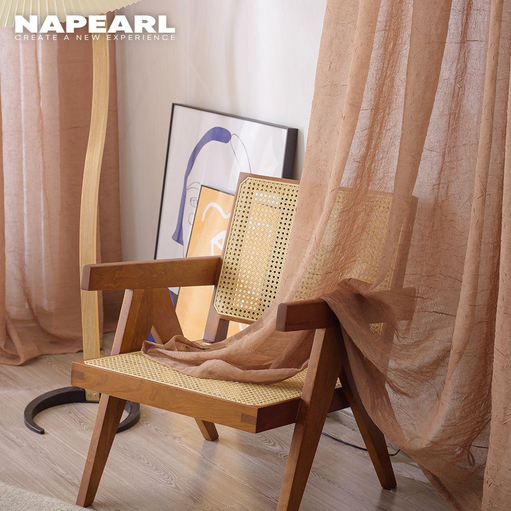1PC NAPEARL Modern Elegant Sheer Curtain Pleated Fabric Upgrade Window Tulle Curtain for Living Room Bedroom Home Decor