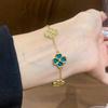 18K Gold Plated Zircon Flower Bracelet – Light Luxury, Versatile Fashion Bangle