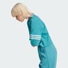 Adidas Originals Trefoil Three-Stripe Colorblock Crop T-Shirt Women Tops Arctic-Blue White IM1829