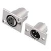 2pc XLR 3-Pin Male Female Alloy Socket Panel Mount Chassis Microphone Audio Conn