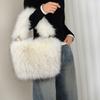 Soft Faux Fur Luxurious Y2k Style Women'S Tote Bag Fashion Trendy Plush Handbag