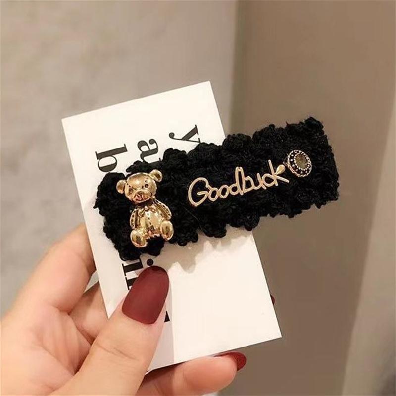 

Супер милая плюшевая заколка для волос для женщин и девочек, заколки для волос, аксессуары, заколки, головной убор, заколка для волос, украшения чёрный