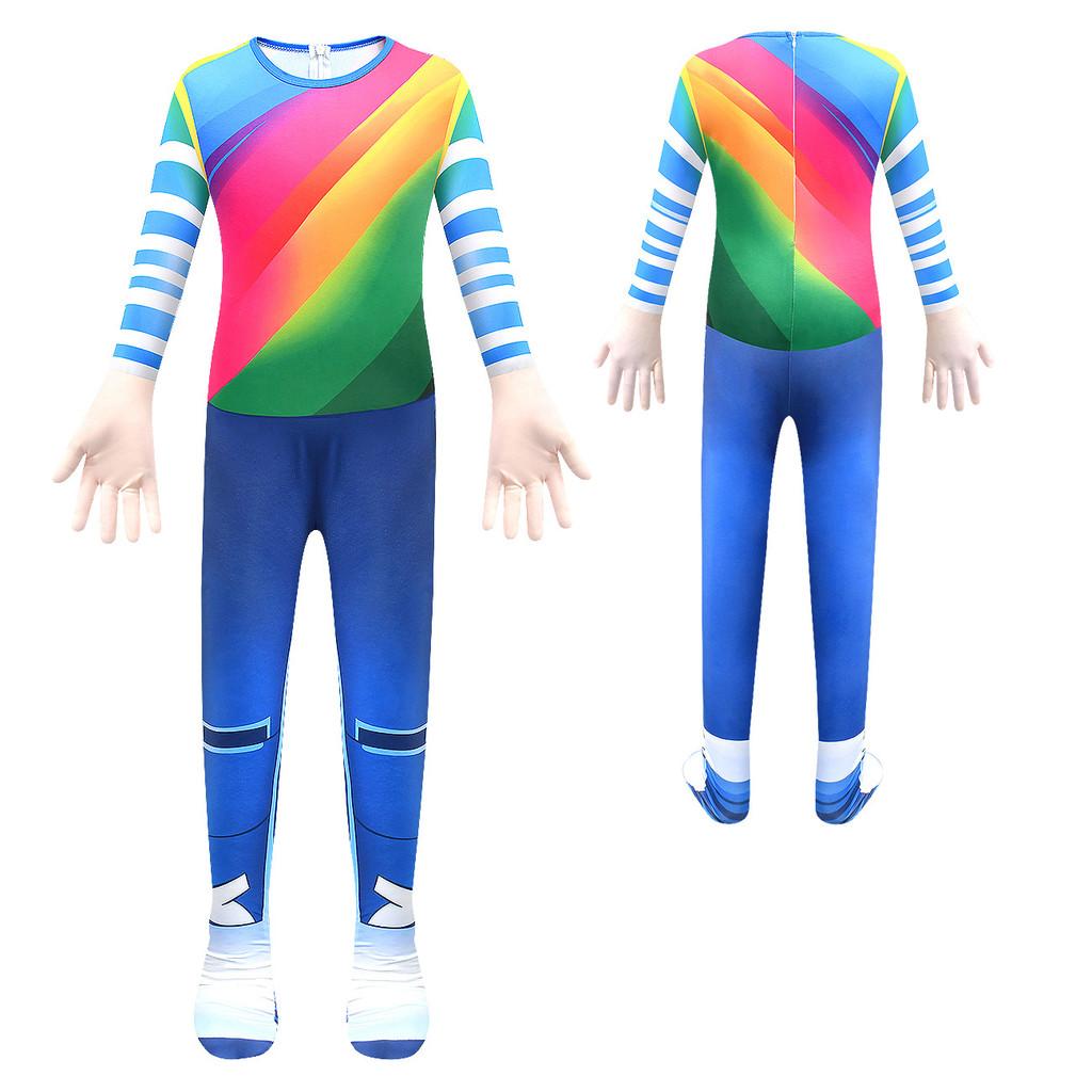 4864 Kids Boys Girls Roblox Printed Long Sleeves Jumpsuit Mask Sets Halloween Cosplay Costumes