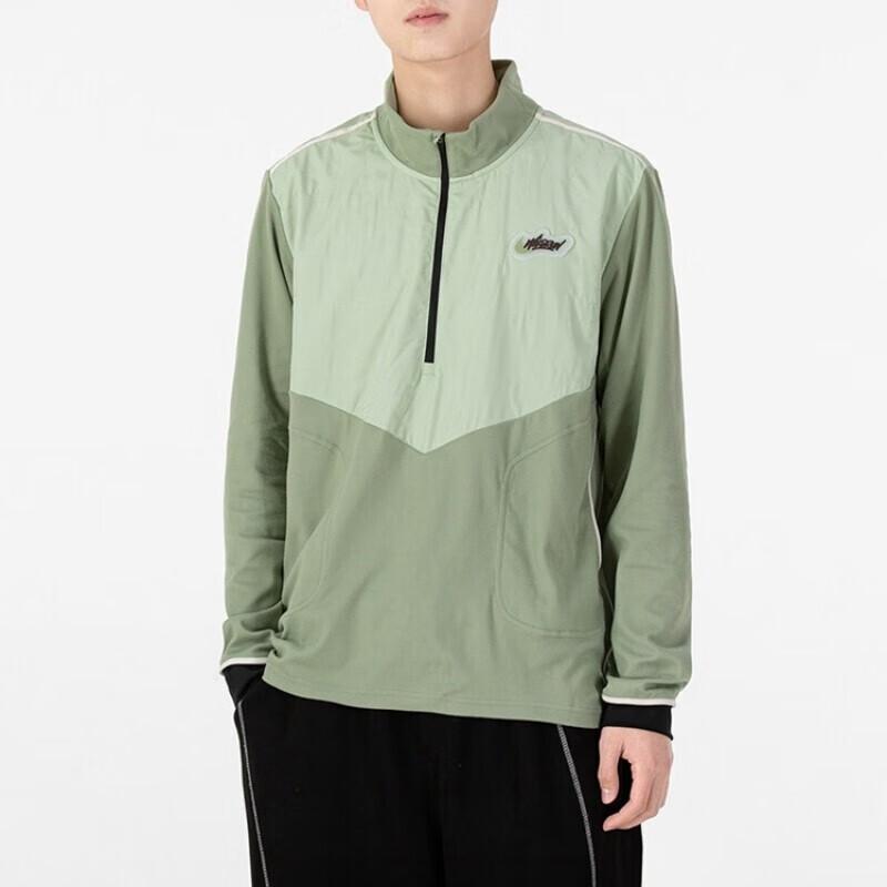 Nike Spliced Half-Zip Pullover Hoodie Men Tops Green DD6765-386