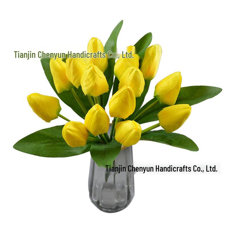 7-Head Artificial Tulip Bouquet Desktop Arrangement for Weddings & Performances