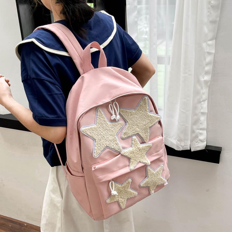 Women Backpack Large Capacity Nylon Casual Star Kawaii Back Pack Student Shoulder Bag Travel School Bags for Girls Bookbags