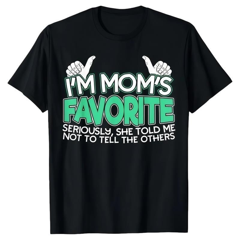 Cotton Funny Moms Favorite Son Daughter I m Mom s Favorite T-Shirt Golf Gift for S