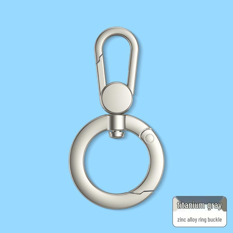 Rotatable Snap Hook Lanyard with Detachable Ring, Metal Hook, Bell, and Enamel Strap with Stainless Steel Clip.