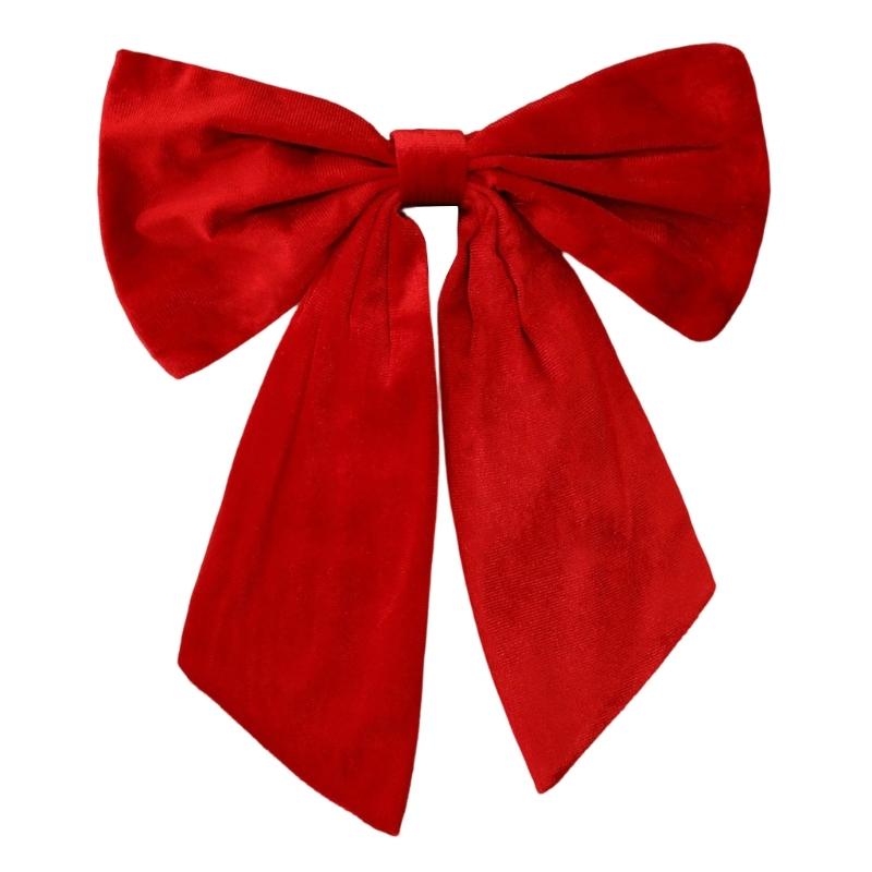 Velvets Bowknot Christmas Tree Ornament Elegant Festival Hanging Decoration For Home Party Wedding Holiday Supplies красный
