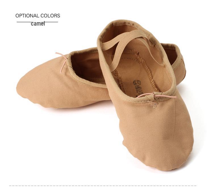 Children's and Adults' Red Canvas Ballet Shoes - Soft Sole Cat Paw Design for Dance Practice
