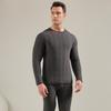 Men's Wool Thermal Underwear Set: Mid-Neck, Fleece-Lined, Three-Layer Quilted, Ultra-Thick Warm Clothing for Middle-aged and Elderly.