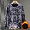 Plus Size 6XL-11XL Fashion Autumn Oversize Sweatshirts for Men Clothes Thick Warm Faux Fleece-lined Long Sleeve Tops Casual Men's Pullovers