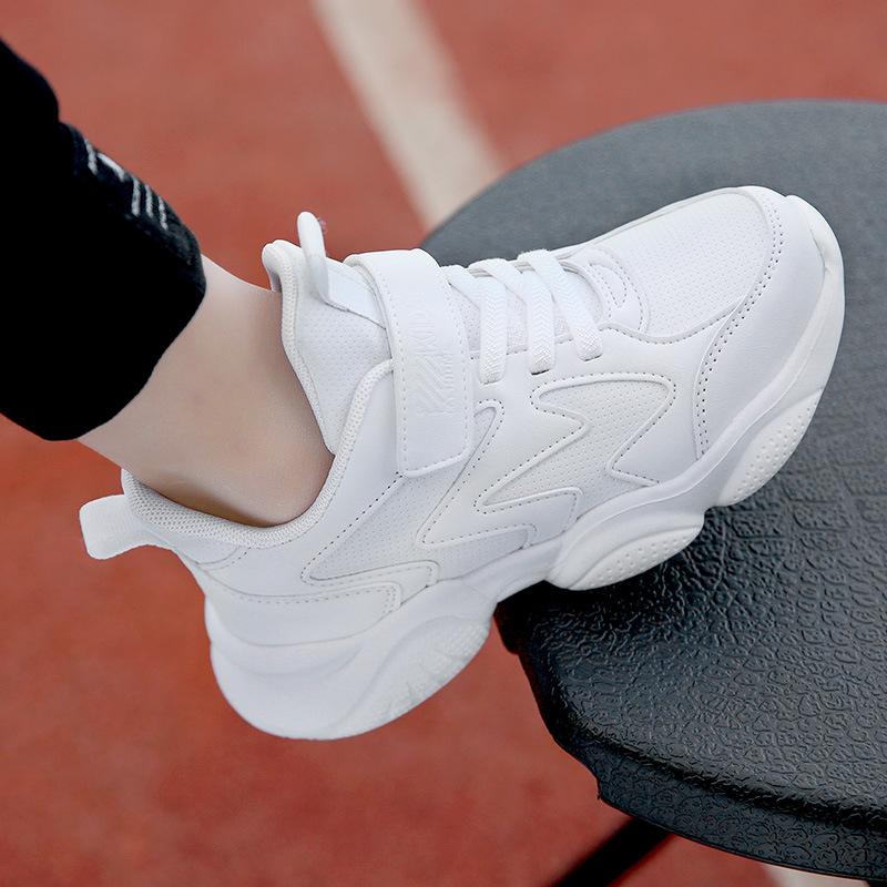 Spring Hot Student Sports Shoes Lightweight Non-slip Breathable Outdoor Casual Shoes Boys and Girls Running Shoes Children's White Shoes