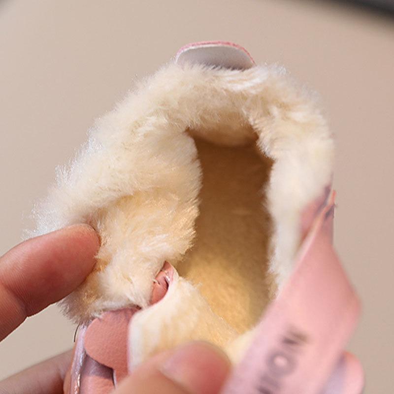 Squeaky Baby Shoes Soft-Soled Winter Boots with Fleece Unisex Infant First Walkers for 0-2 Years Baby