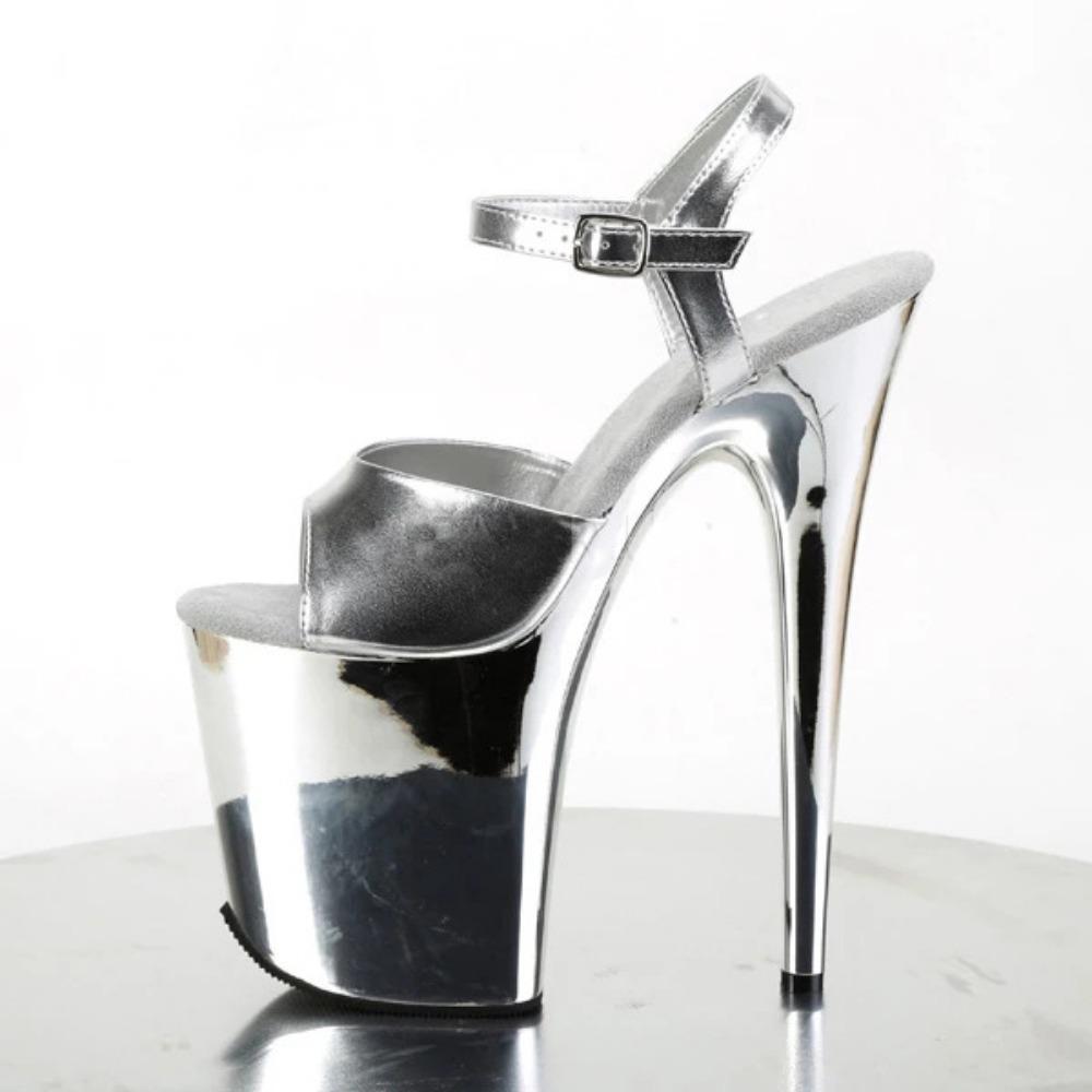 Sexy Women Pole Dance Shoes Pumps Party Club Platform High-heeled 20cm Shoes Peep Toe Sandals Plus Size