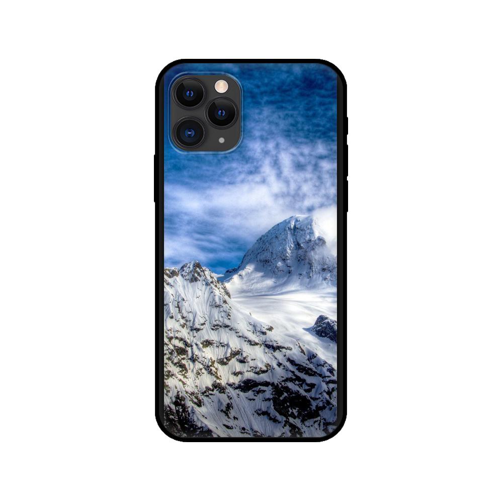 Black tpu case for iphone 5 5s se 2020 6 6s 7 8 plus x 10 XR XS 11 12 mini pro MAX back cover Winter Snow Mountain Scene