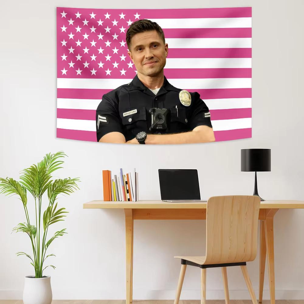 

Bradford Rookie Tim Pink American Flag Poster Tapestry Banner Aesthetic Room Decor Wall Hanging Cloth Dorm Wallpaper Gift 74x94cm(29x37in)