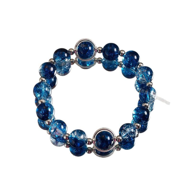 Moana deep sea blue bracelet, original gradual change niche blue sea fishtail starfish glazed bracelet