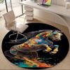 1pcColorful Horse Abstract Art Office Round Area Rug, Indoor Mat Suitable ForOffice, Under Office Chairs Bedroom Living Room Home Decor, Room Deco 060