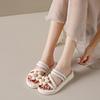 Slippers new summer flat bottom non-slip French outer wear student fashion Roman flower cool slippers