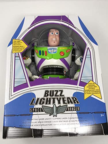 Official Disney Toy Story Buzz Lightyear Action Figure, Lights Up, Talks, and Packed with Action, Approximately 12" Tall, DISNEY TOY STORY Buzz Lighty