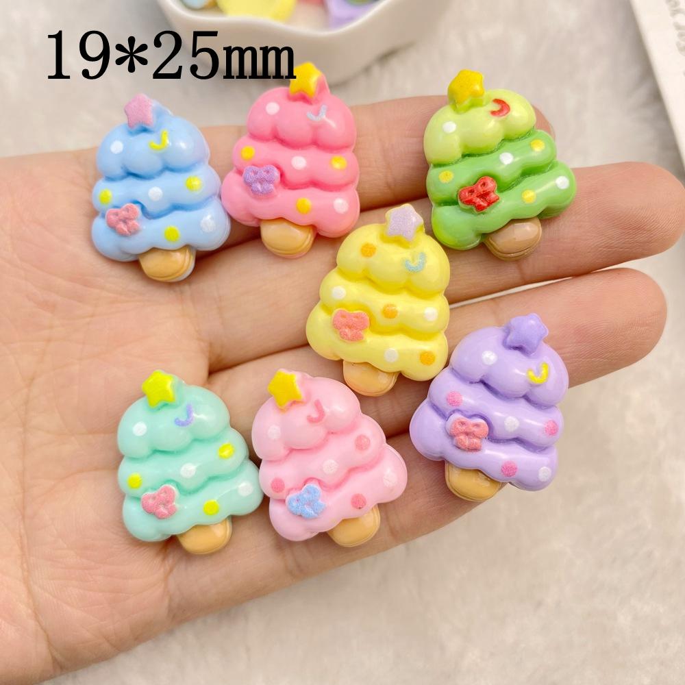 

10Pcs New Cute Resin Christmas Series Christmas Tree Flat Back Cabochon DIY Jewelry Craft Decoration Accessorie