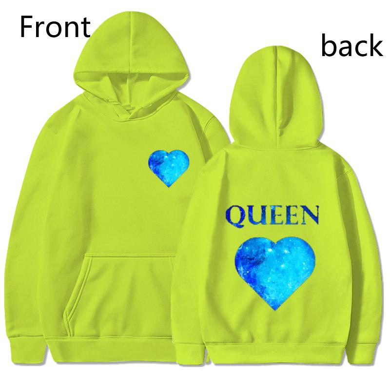 King and Queen Mikiny s potiskem pro milovníky Móda Ženy Muži Ležérní Grafika Kreativní pár Mikiny Podzim Zimní Pulovry