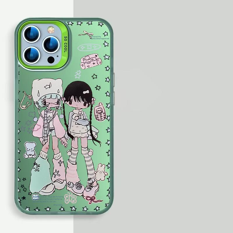 Ins Korea Cute Sweet Angel Phone Case for IPhone 16 15 14 13 Pro Max 11 12 Mini XR XS 7 8 Plus Fashion Shockproof Cover