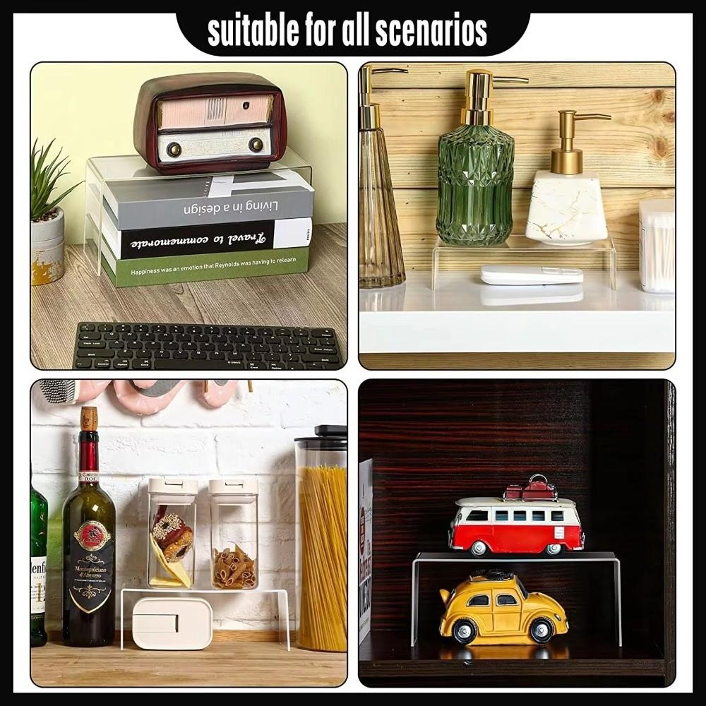 Stackable Structure Figurine Display Stand Transparent Acrylic Doll Display Stand Makeup Organizer