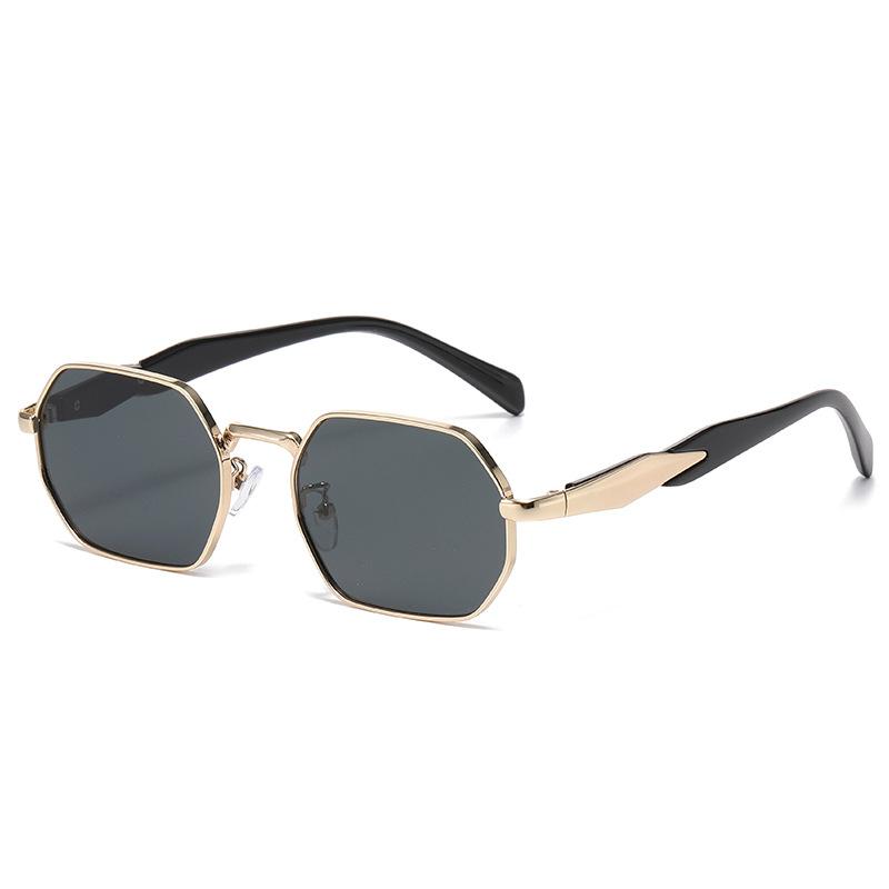 Metal Polygonal Frame Sunglasses - Uv Protection - For Shopping, Traveling And Driving2419