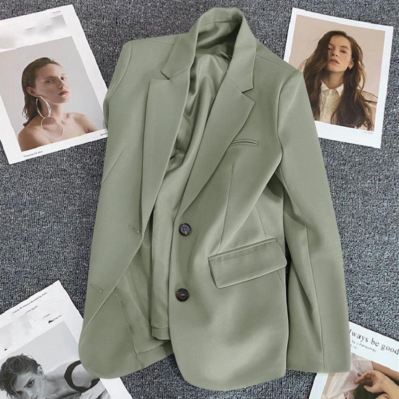 Ladies Fashion Casual Solid Color Loose Casual Business Blazer