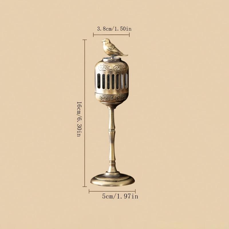 Golden Magpie Shaped Palace Lantern Incense Holder Vintage Style Desktop Aroma Decoration Incense Holder Ornament Metal Incense Holder