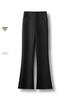 Women's Black High-Waisted Micro-Flare Pants - Slimming & Versatile for Spring & Autumn 2025