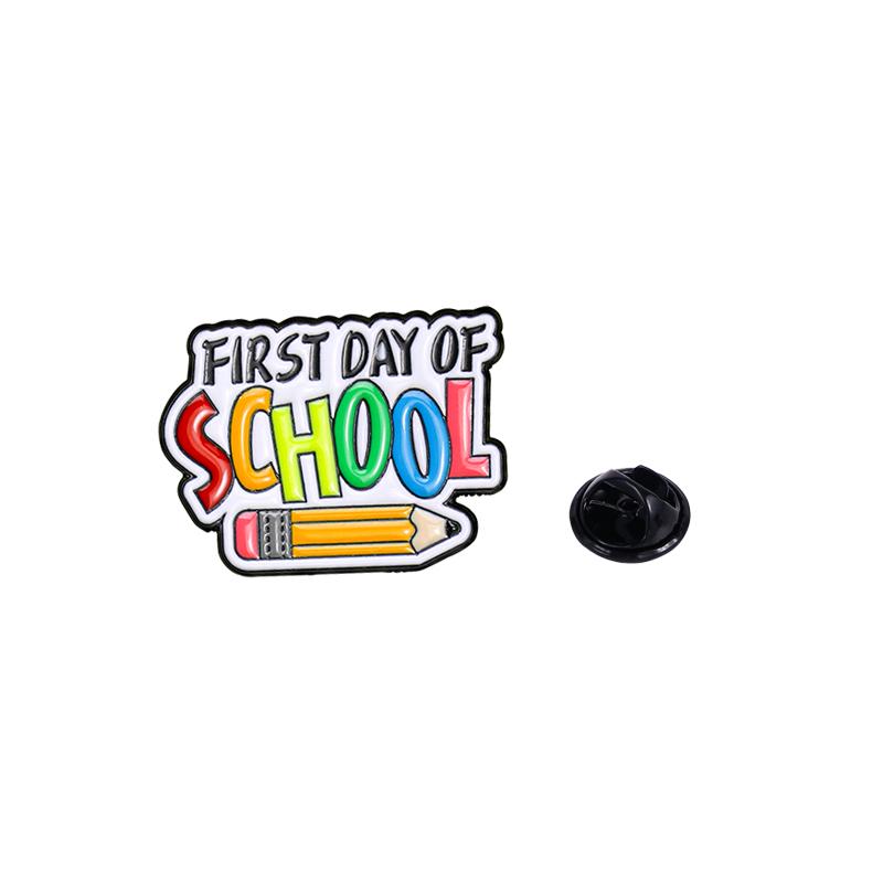 Colorful Back To School Collection Enamel Brooches Doctor's Hat Pens Happy First Day Pins Gift For Teacher Students