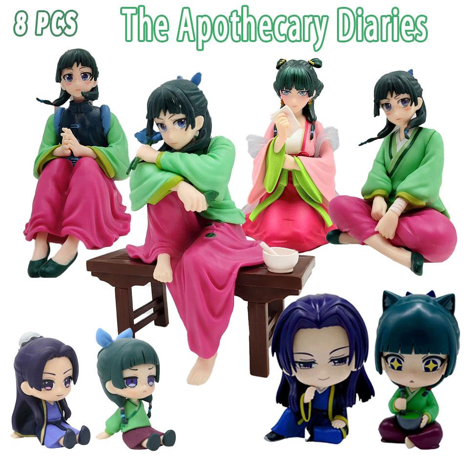 In Stock The Apothecary Diaries Maomao Jinshi Mini Figure Anime Periphery Kawaii Sitting Toys Desktop Car Ornaments Model Gifts