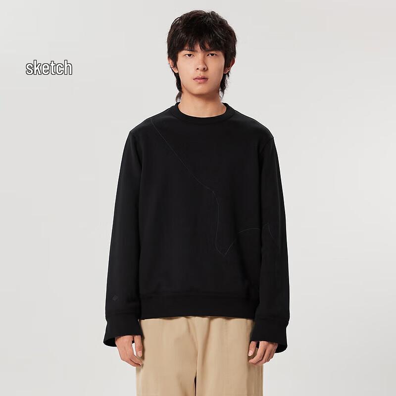 

SPEEDING Мужской хлопковый свитшот с вышивкой и круглым вырезом