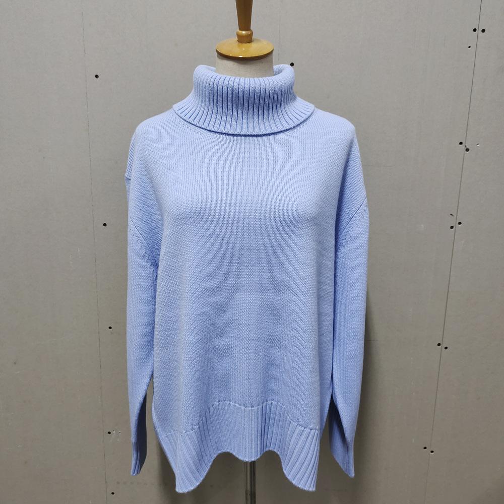 Women's Oversized Turtleneck Sweater Vintage Pullover Jumper Female Winter Thick Warm Knitted Sweater Soft for Women