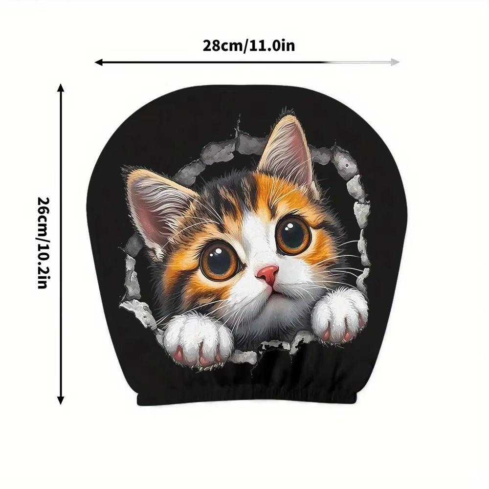 2Pcs Universal Car Seat Cover Santa Claus Breathable Car Headrest Cover Dust-proof Elastic Car Seat Headrest