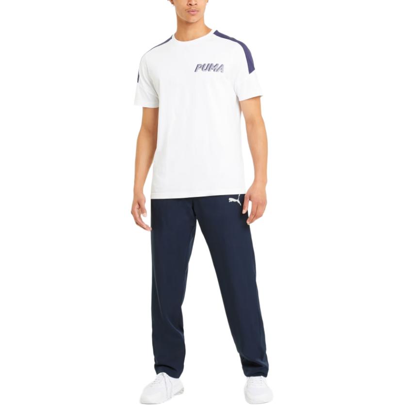 Puma Logo Elastischer Bund Freizeithose Herren Hosen Blau 588882-06