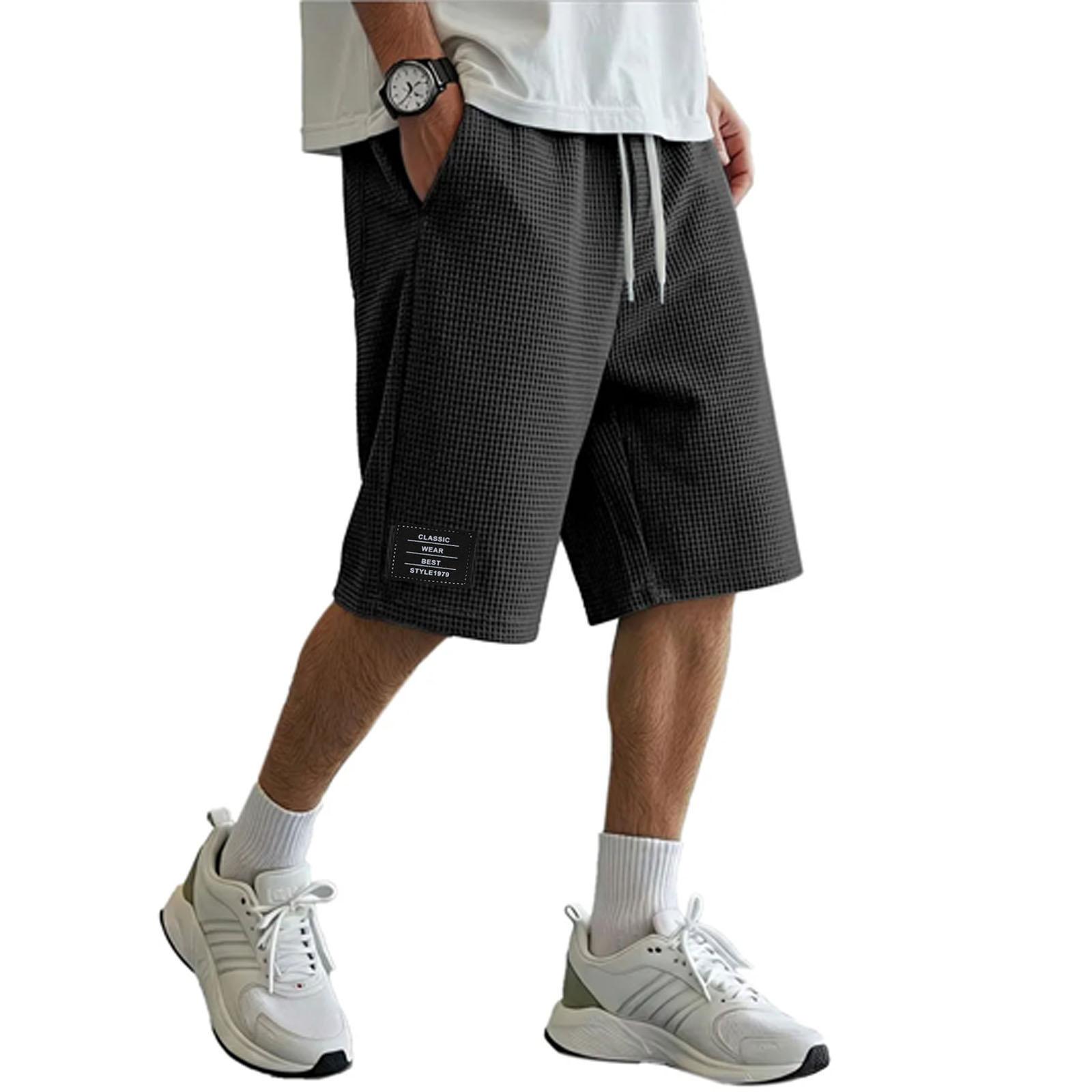 Men s Casual -Weave Drawstring Shorts L