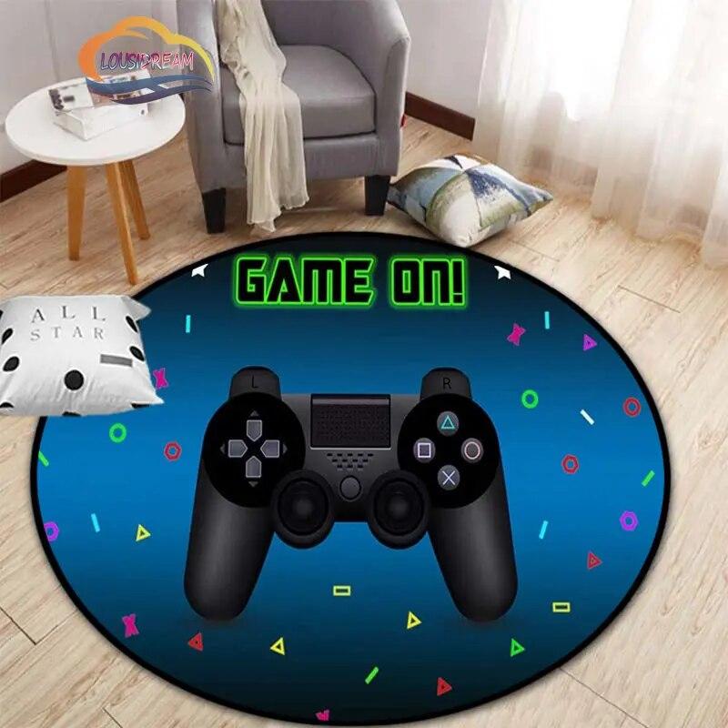 3D herní ovladač Kulatý koberec, Koberec, Obývací pokoj Ložnice Dětský pokoj Circle Play Decor dárek