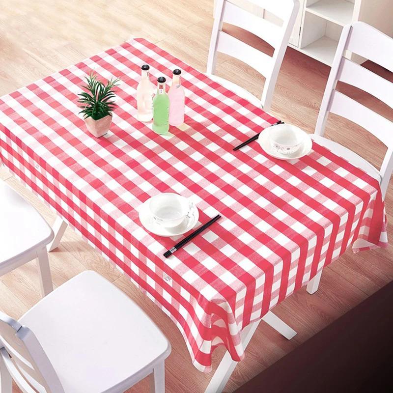 VIKAMA Classic Red And White Checkered Tablecloth With Rural Style Home Table Decoration Tablecloth Table Decoration