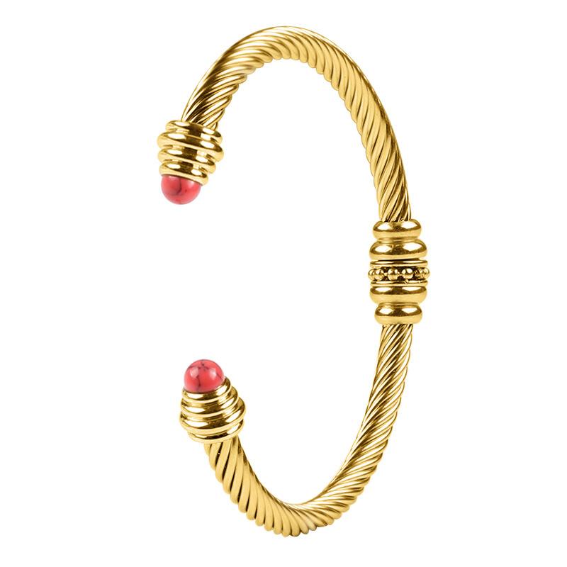Bracciale Donna Bracciale in pellicola di seta Twke dorato dorato 18 carati Bracciale Twist Jackie alla moda