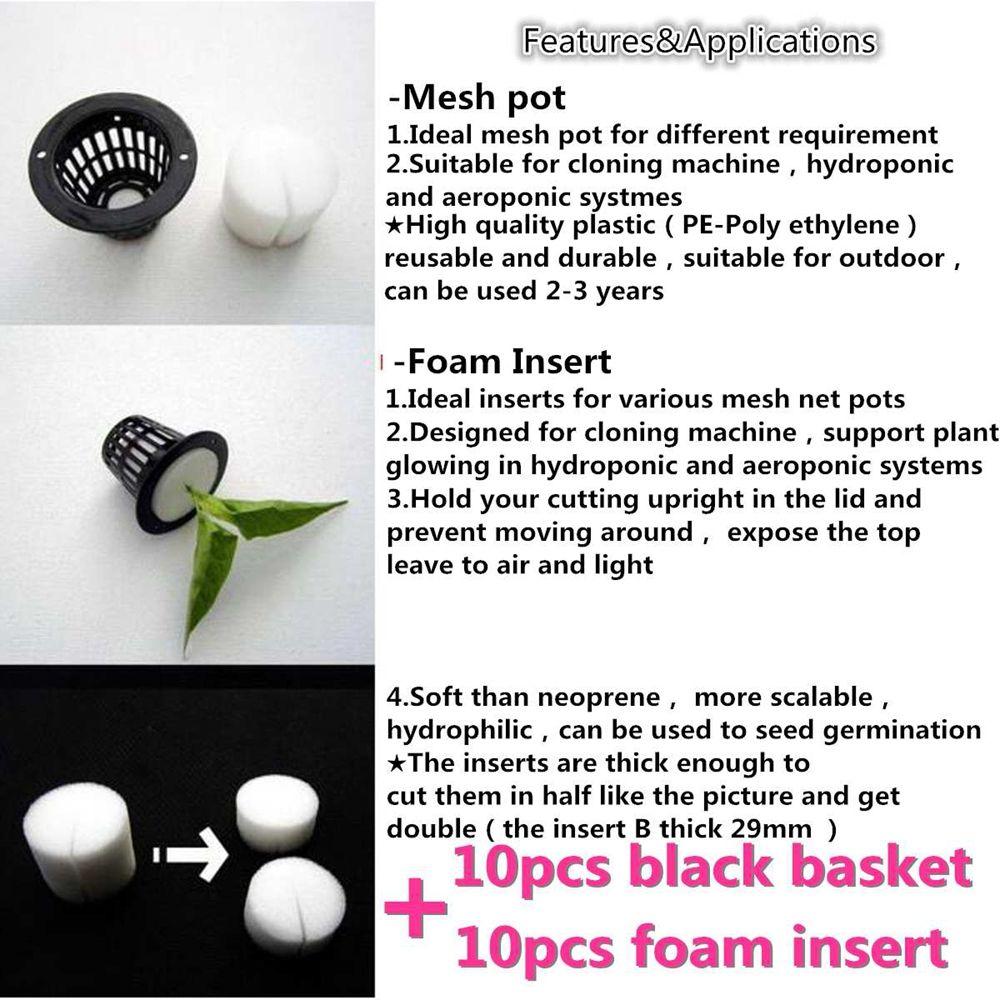 Garden Clone Vegetable Plant Grow Foam Insert Nursery Pots Mesh Pot Net Cup Planting Basket